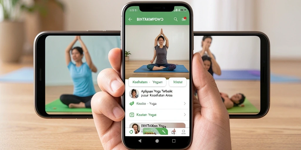 Tampilan antarmuka BINTANGMPO dengan berbagai pilihan yoga.