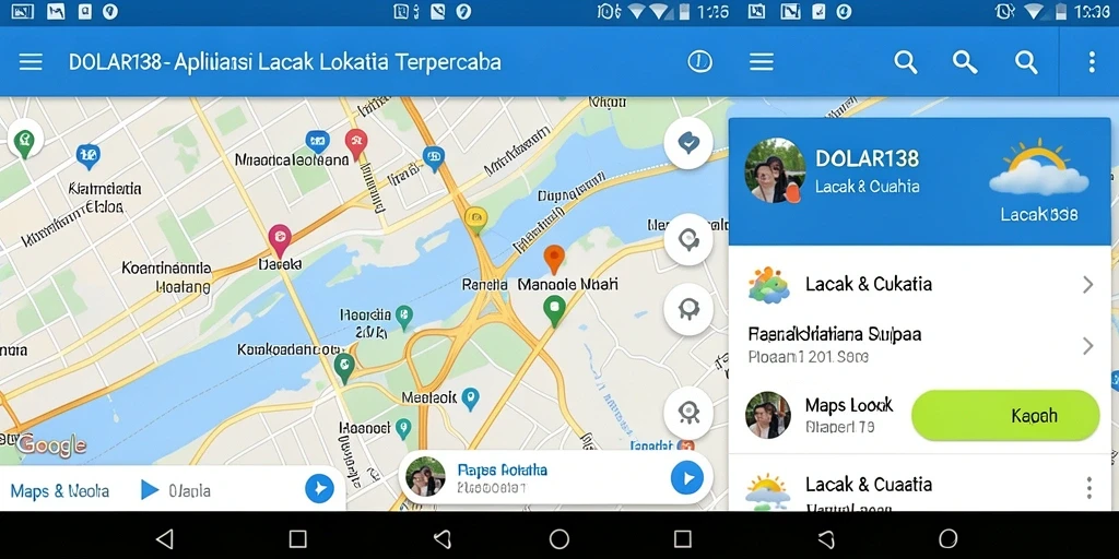 Tampilan antarmuka aplikasi Lacak Lokasi DOLAR138 yang sederhana dan informatif.