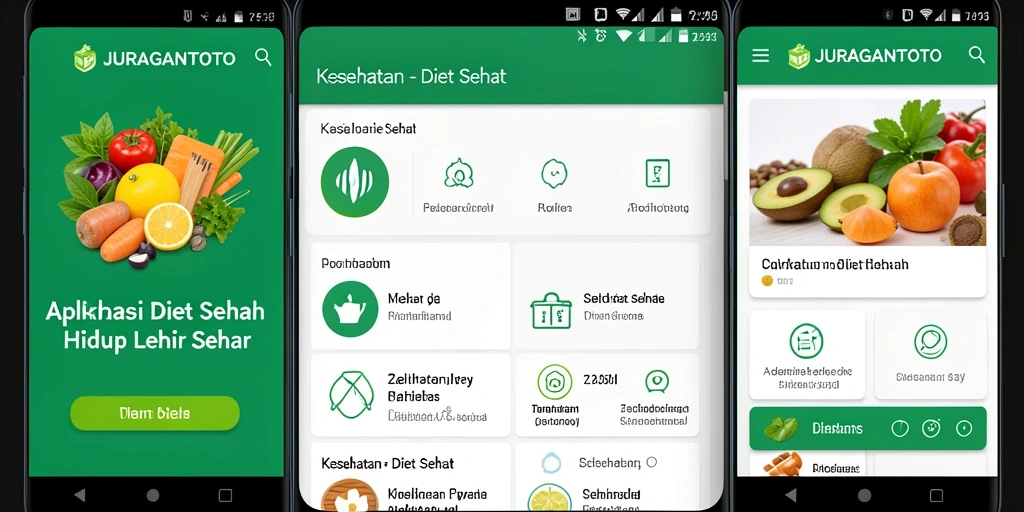 Antarmuka aplikasi JURAGANTOTO untuk Diet Sehat yang mudah digunakan.