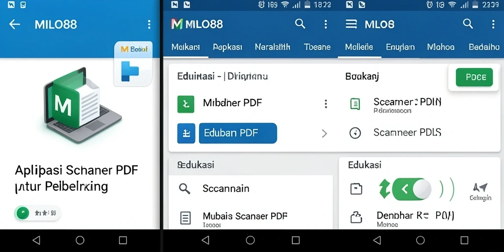 Tampilan antarmuka aplikasi MILO88 untuk Scanner PDF yang user-friendly.