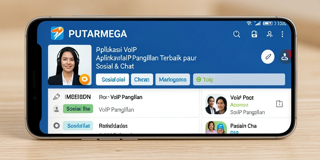 Antarmuka aplikasi PUTARMEGA untuk panggilan VoIP yang user-friendly.