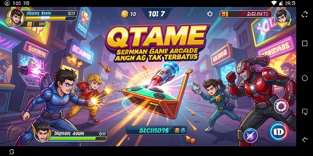 Tampilan antarmuka QTGAME yang menarik dan interaktif.