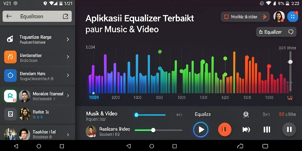 Tampilan antarmuka V21 dengan pengaturan Equalizer yang mudah digunakan.