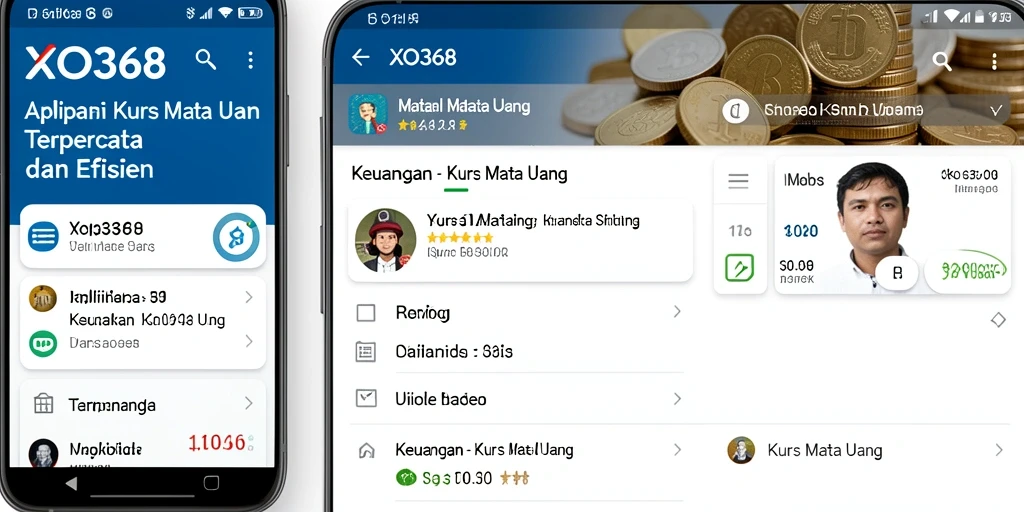 Antarmuka utama XO368 menampilkan kurs mata uang secara jelas dan informatif.